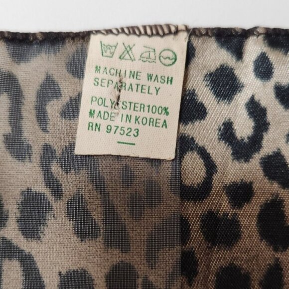 Leopard Print Scarf Sheer stripes Women animal feline accessory career office - Picture 3 of 5